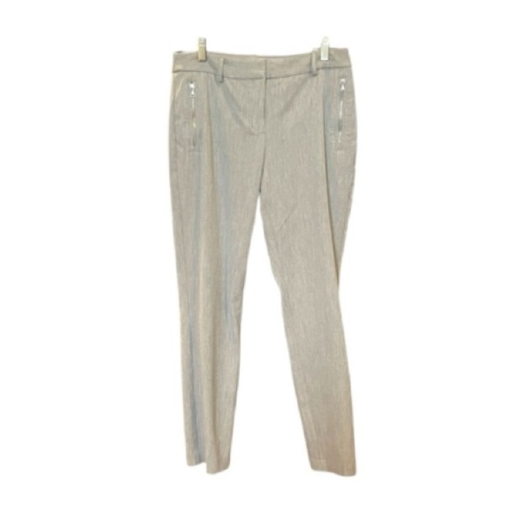 Express Columnist Ankle Cotton Mid Rise Trouser Pants Sz 6R Stretch Light Gray - Picture 1 of 6